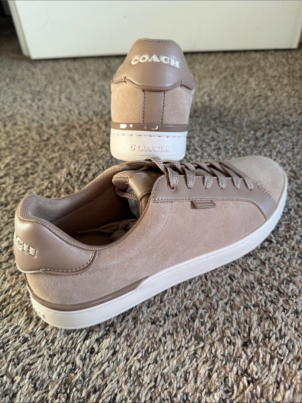 Womens Coach Lowline Tan Suede Sneakers Shoes Size 10 *NWOB*